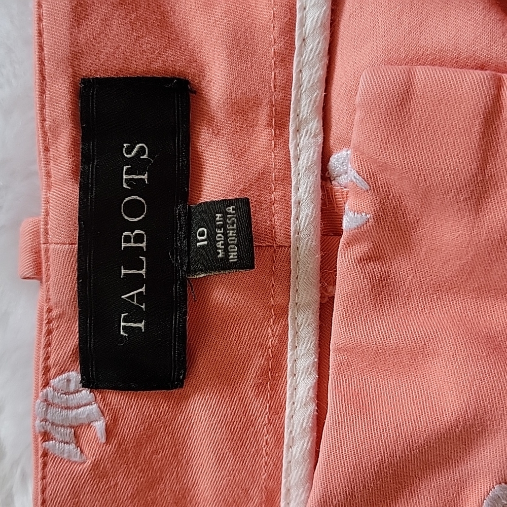 Talbots Salmon Embroidered Fish Shorts - Picture 3 of 4